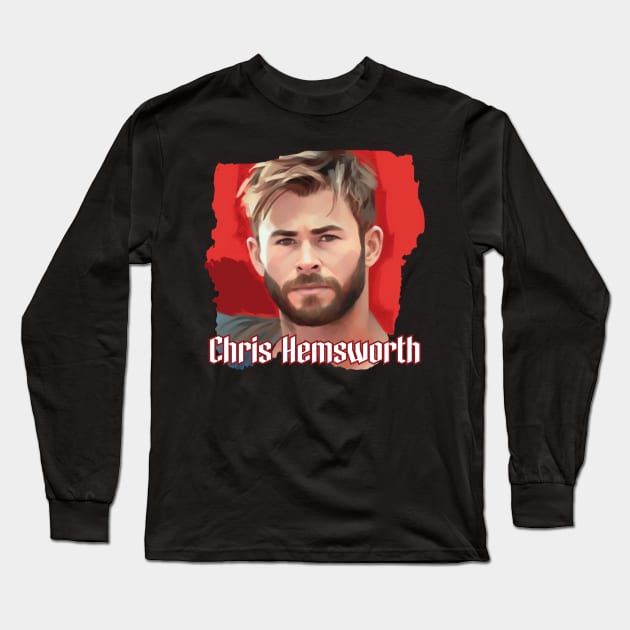 Chris Hemsworth Long Sleeve T-Shirt by Pixy Official